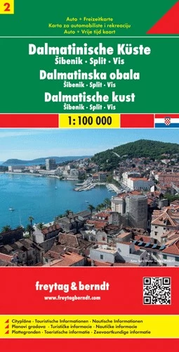 Coasta Dalmatiei 2 / Sibenik - Split - Vis harta (Freytag)