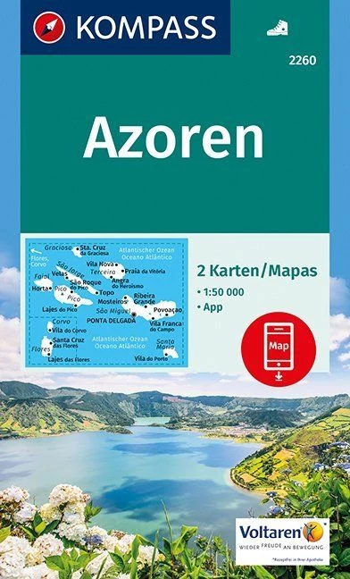 K 2260 Insulele Azori harta turistică set 2 piese