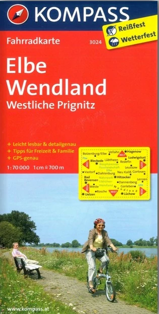 K 3024 Harta pentru ciclism din Elba, Wendland, West Prignitz