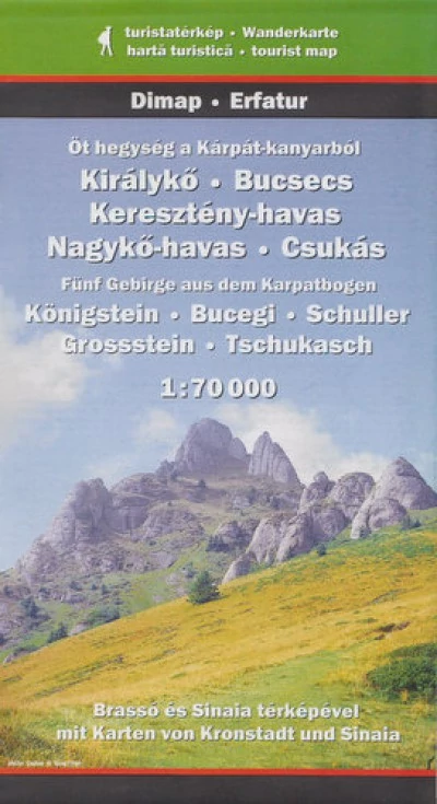 Piatra Craiului, Bucegi, Postavaru, Piatra Mare, Ciucas harta turistică