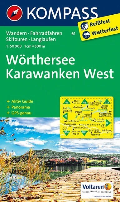 K 61 Lacul Wörthi / Karawanken Vest  harta turistică