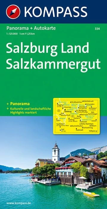 K 334 Salzburg si imrejurimi, Salzkammergut harta rutiera si panoramică