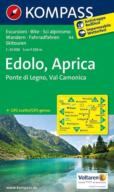 K 94 Edolo - Aprica harta turistică
