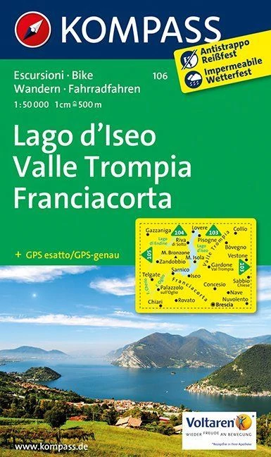 K 106 Lacul Iseo - Vale Trompia harta turistică