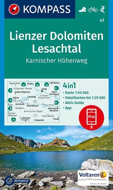 K 47 Lienzer Dolomiten - Lesachtal harta turistică 4in1