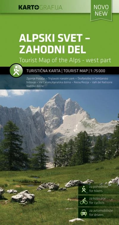 Alpii Sloveni Vest harta turistică