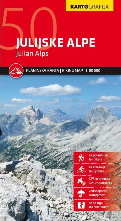 Alpii Iulieni (Julijske Alpe) harta turistică
