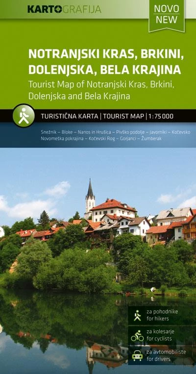 Notranjski Kras - Brkini - Dolenjska - Bela Krajina harta turistică