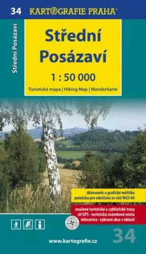 TM 34 Harta turistică Central-Posázavi
