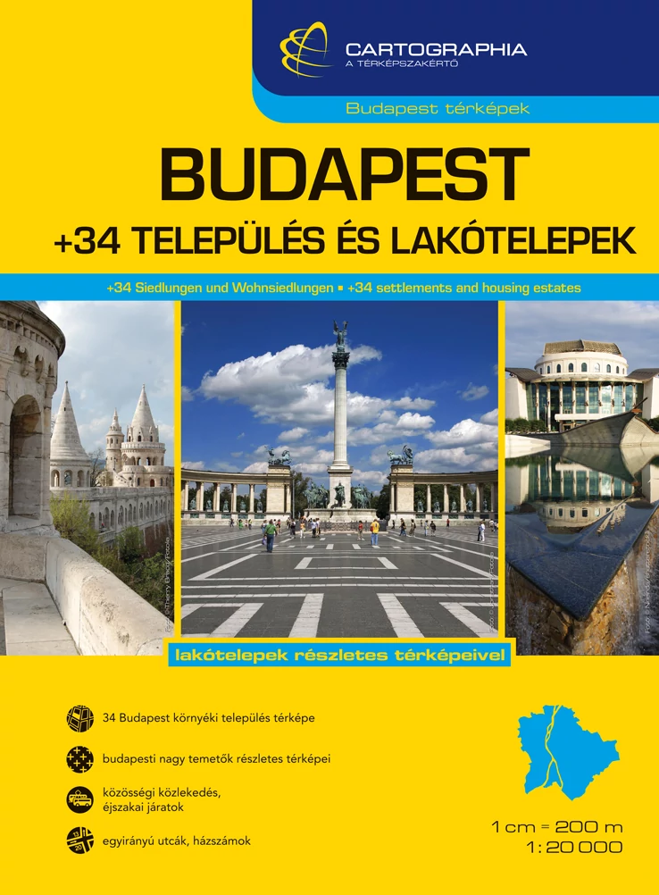 Atlas Budapesta +34 de așezări și cartiere