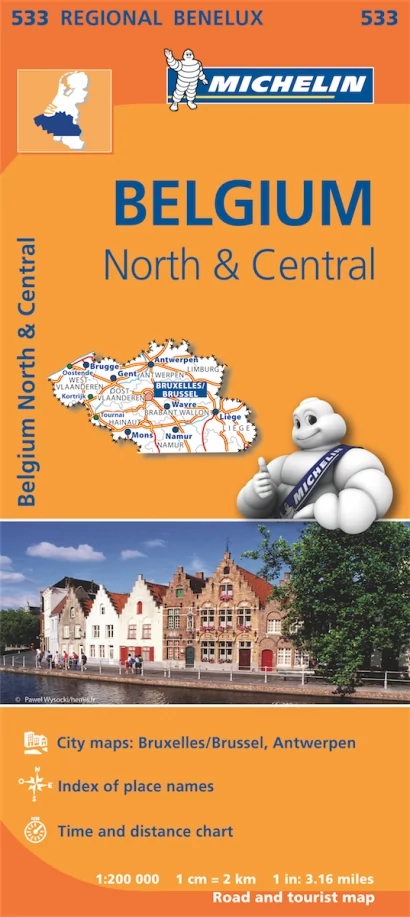 Belgia (centru, nord) harta - Michelin (533)