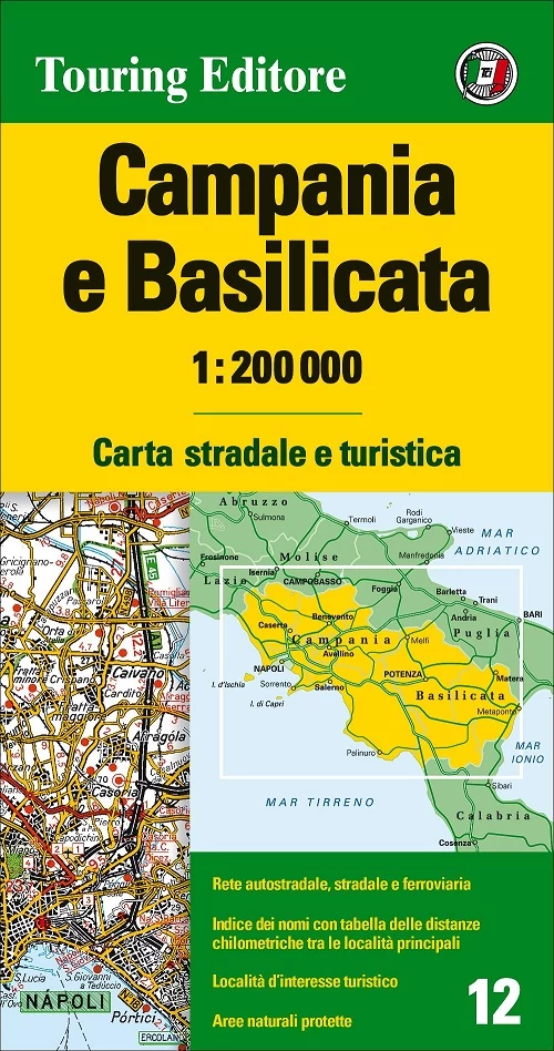 Campania și Basilicata harta regiunii - TCI
