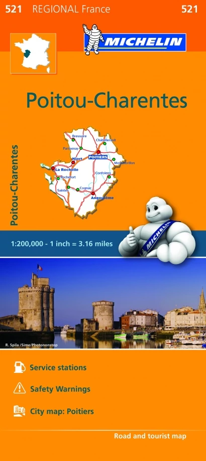 Poitou Charentes harta regiunii (521)