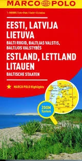 Estonia, Letonia, Lituania harta - Marco Polo