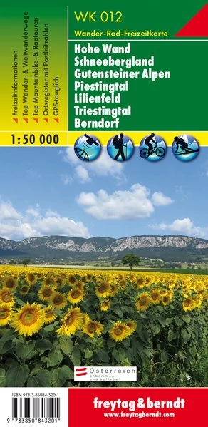 WK012 Hohe Wand - Schneebergland - Gutensteiner Alpen - Piestingtal - Lilienfeld - Triestingtal - Berndorf  harta turistică (Freytag)