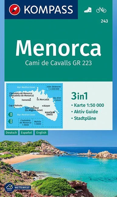 K 243 Menorca harta turistică 3in1