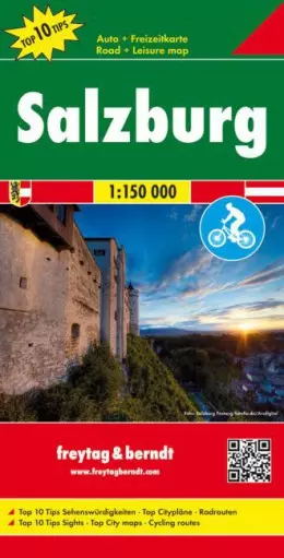 Salzburg și împrejurimi harta  -  cu trasee de ciclism (Freytag)