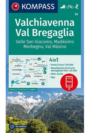 K 92  Valchiavenna - Val Bregaglia harta turistică 4in1