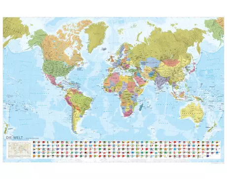 Harta lumii politică, laminat (germană)