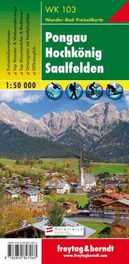 WK103 Pangau - Hochkönig - Saalfelden harta turistică (Freytag)