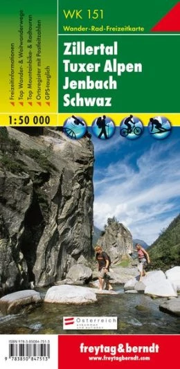 WK151 Zillertal - Tuxer Alpen - Jenbach - Schwaz harta turistică (Freytag)