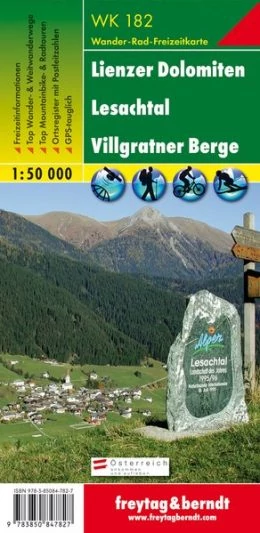 WK182 Lienzer Dolomiten - Lesachtal - Villgratner Berge harta turistică (Freytag)