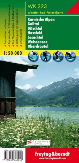 WK223 Alpii Carnic - Gailtal - Gitschtal - Nassfeld - Lesachtal - Weisensee - Oberdrautal  harta turistică (Freytag)