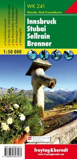WK241 Innsbruck - Stubai - Sellrain - Brenner harta turistică (Freytag)