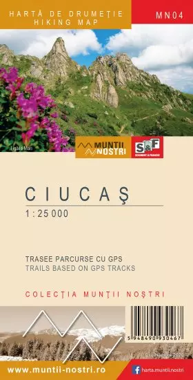 Harta de drumeţie a Munților Ciucaş  MN04 - Schubert-Franzke