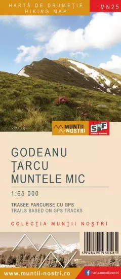 Harta de drumeţie a Munților Godeanu,Ţarcu,Muntele Mic MN25 - Schubert-Franzke