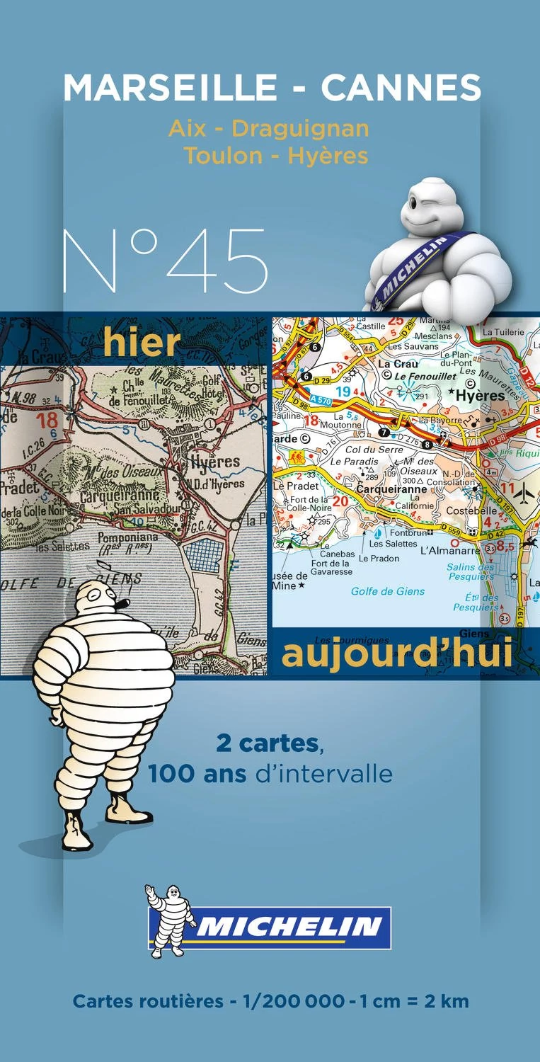 Marseille - Cannes harta istorică centenară (8045) - Michelin