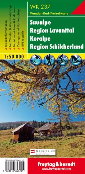 WK237 Saualpe - Region Lavanttal - Koralpe - Region Schilcherland harta turistică (Freytag)