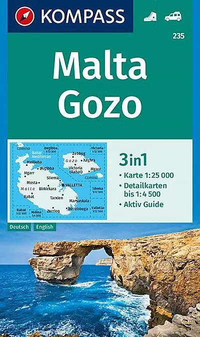 K 235 Malta si Gozo harta turistică 3in1