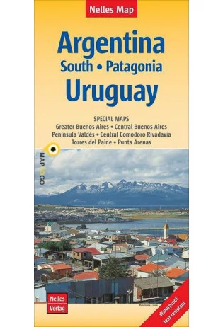 Argentina Sud – Patagonia – Uruguay harta