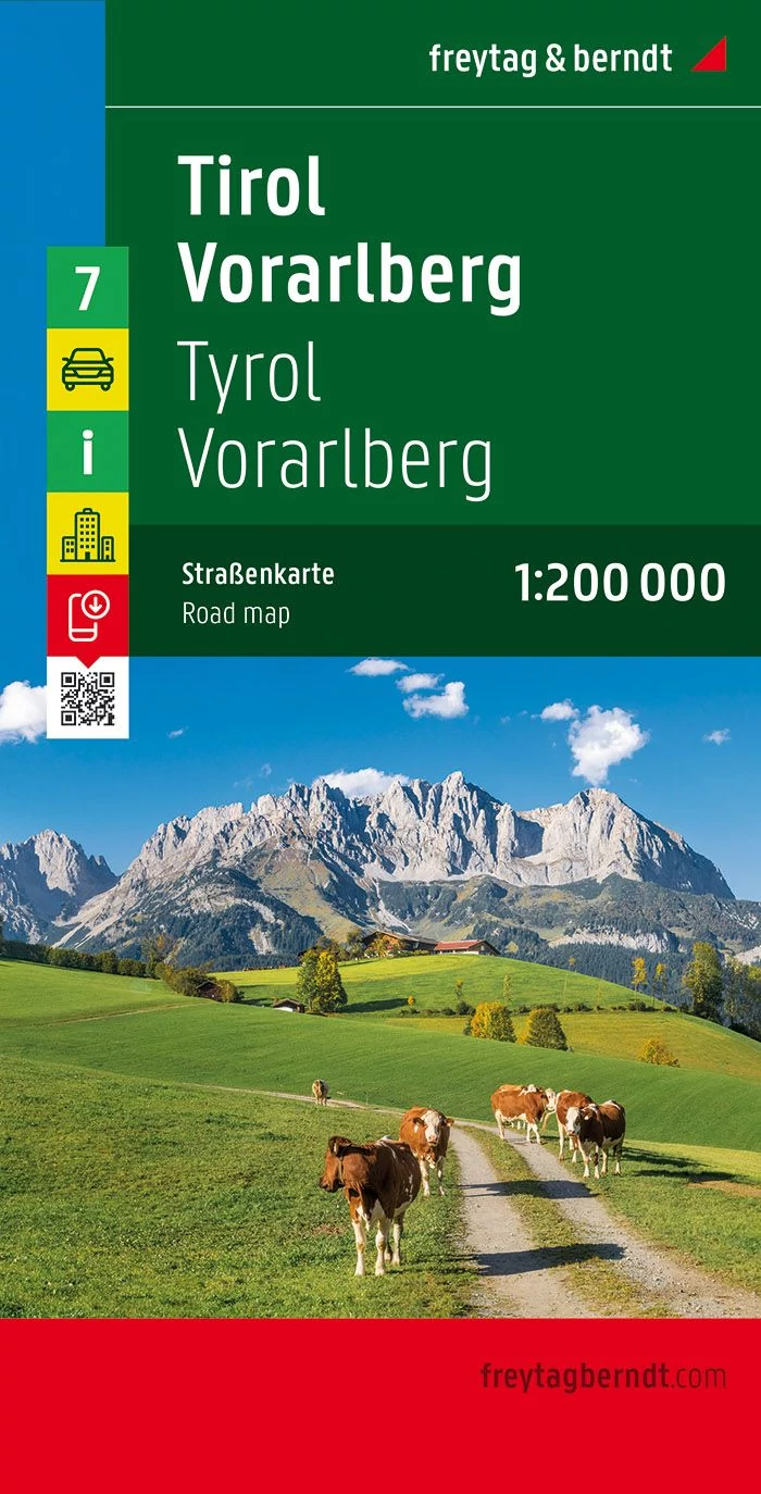 Austria 7. Tirol - Vorarlberg harta, 1:200 000 (OE7) - Freytag