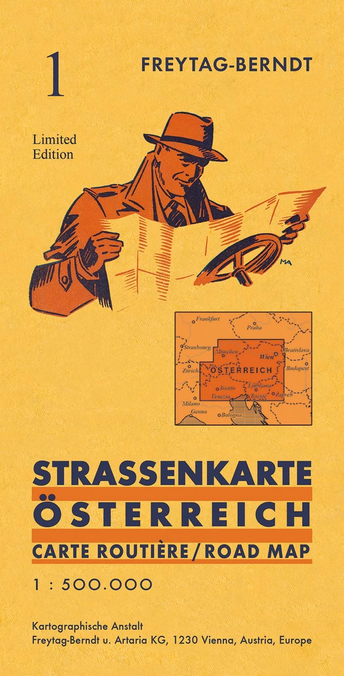 Austria harta auto (Retrocover) - Freytag