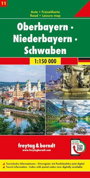 Bavaria, Swabia harta auto și de agrement - Freytag