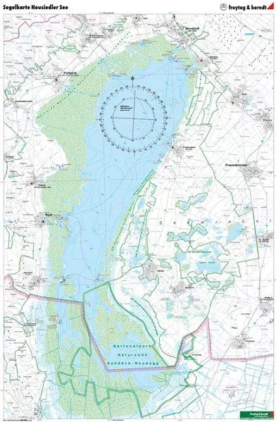 Lacul Fertő harta navigatiei - Hartă tip coală- Freytag