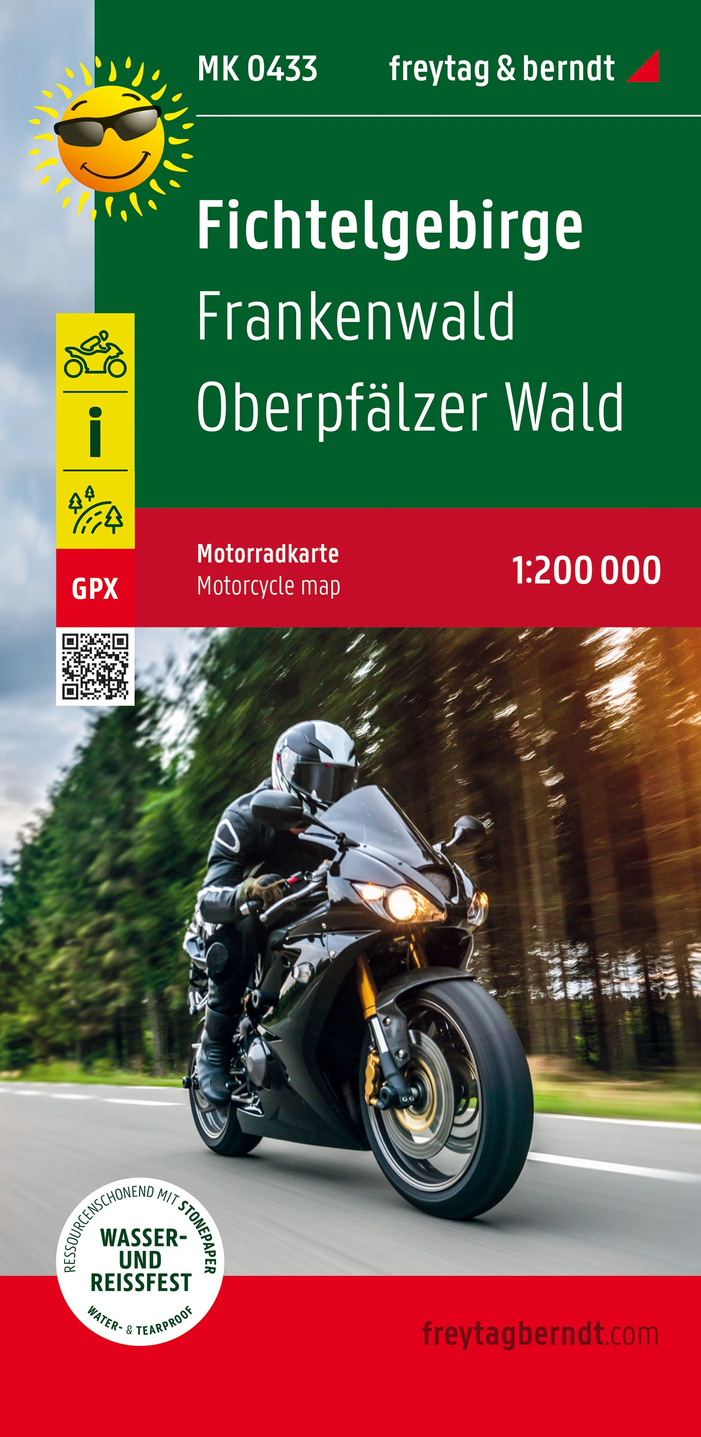 Fichtelgebirge-Frankenwald-Oberpfalzer Wald harta pentru motociclisti (moto) - Freytag