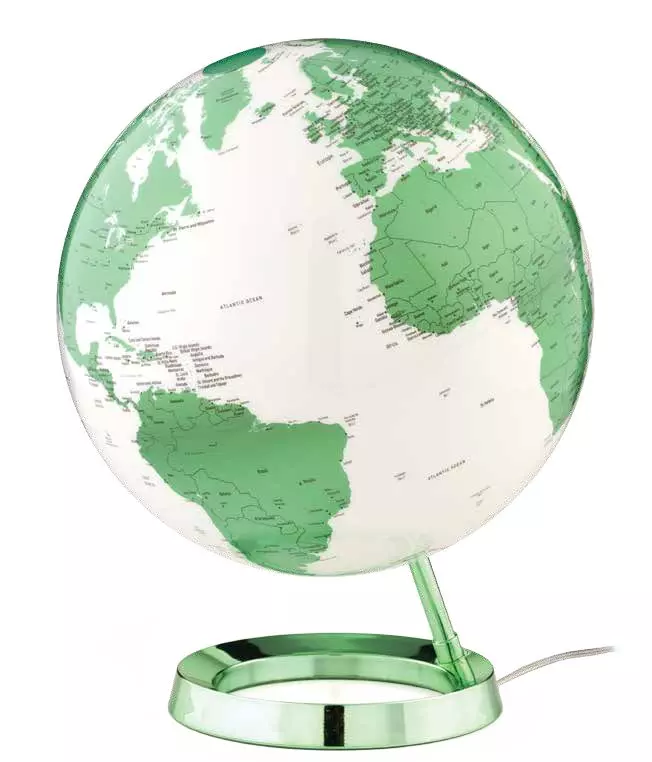 Glob pamantesc LIGHT&COLOUR HOT GREEN, diametru 30 cm (limba engleza)