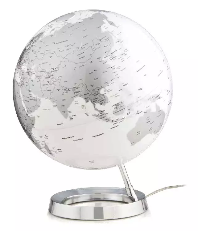 Glob pamantesc LIGHT&COLOUR METAL CHROME, diametru 30 cm (limba engleza)
