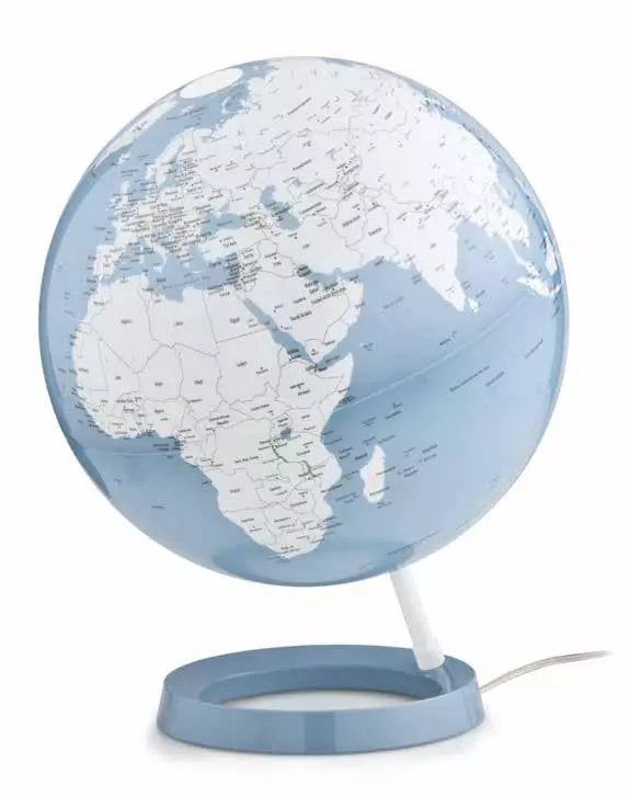 Glob pamantesc LIGHT&COLOUR PASTEL AZURE, diametru 30 cm (limba engleza)