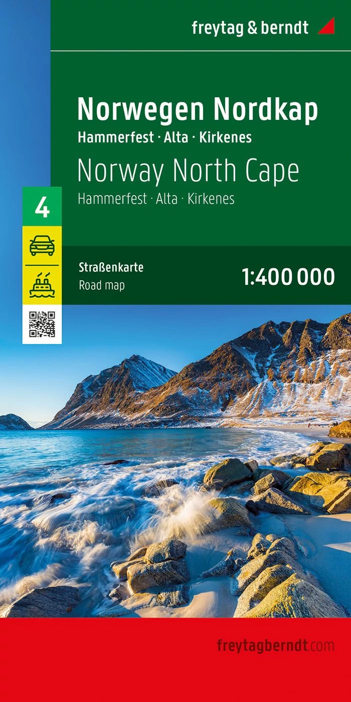 Norvegia harta regiunii (4) Nordkapp (Freytag)