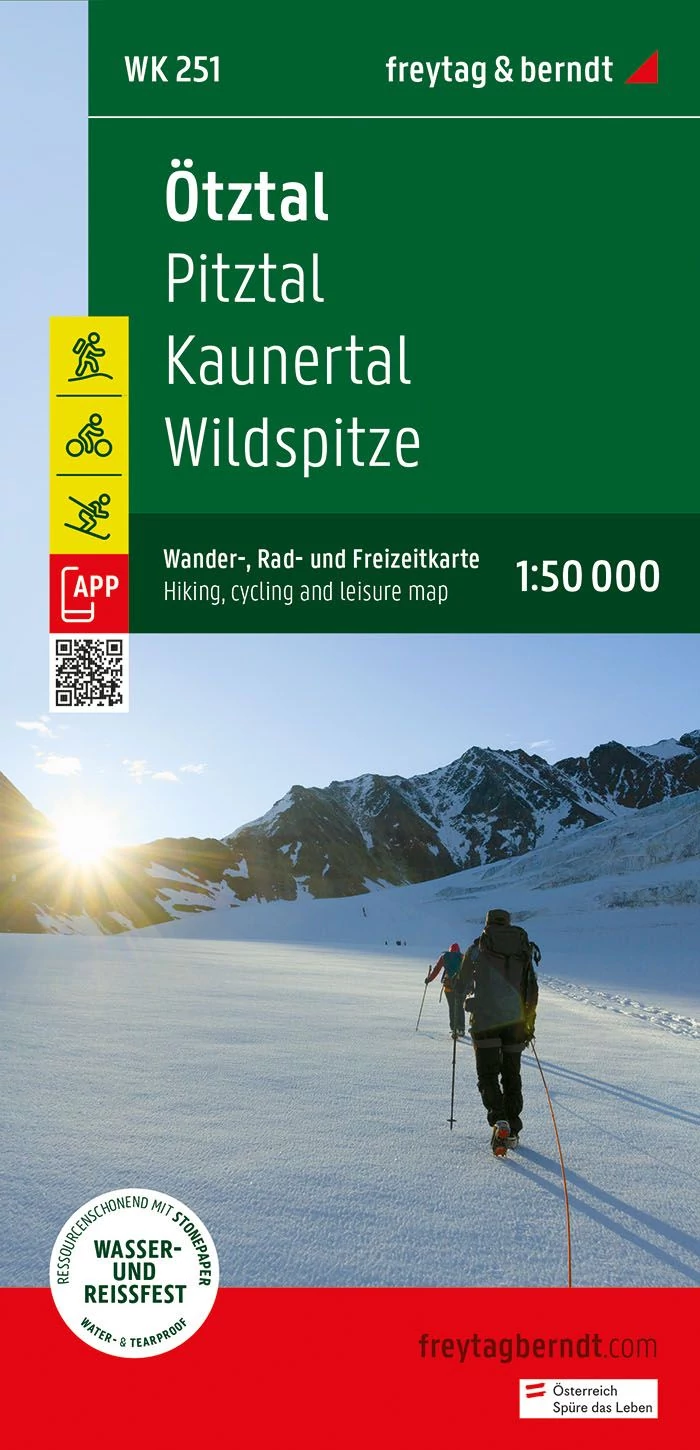 WK251 Ötztal - Pitztal,Kaunertal harta turistică (Freytag)