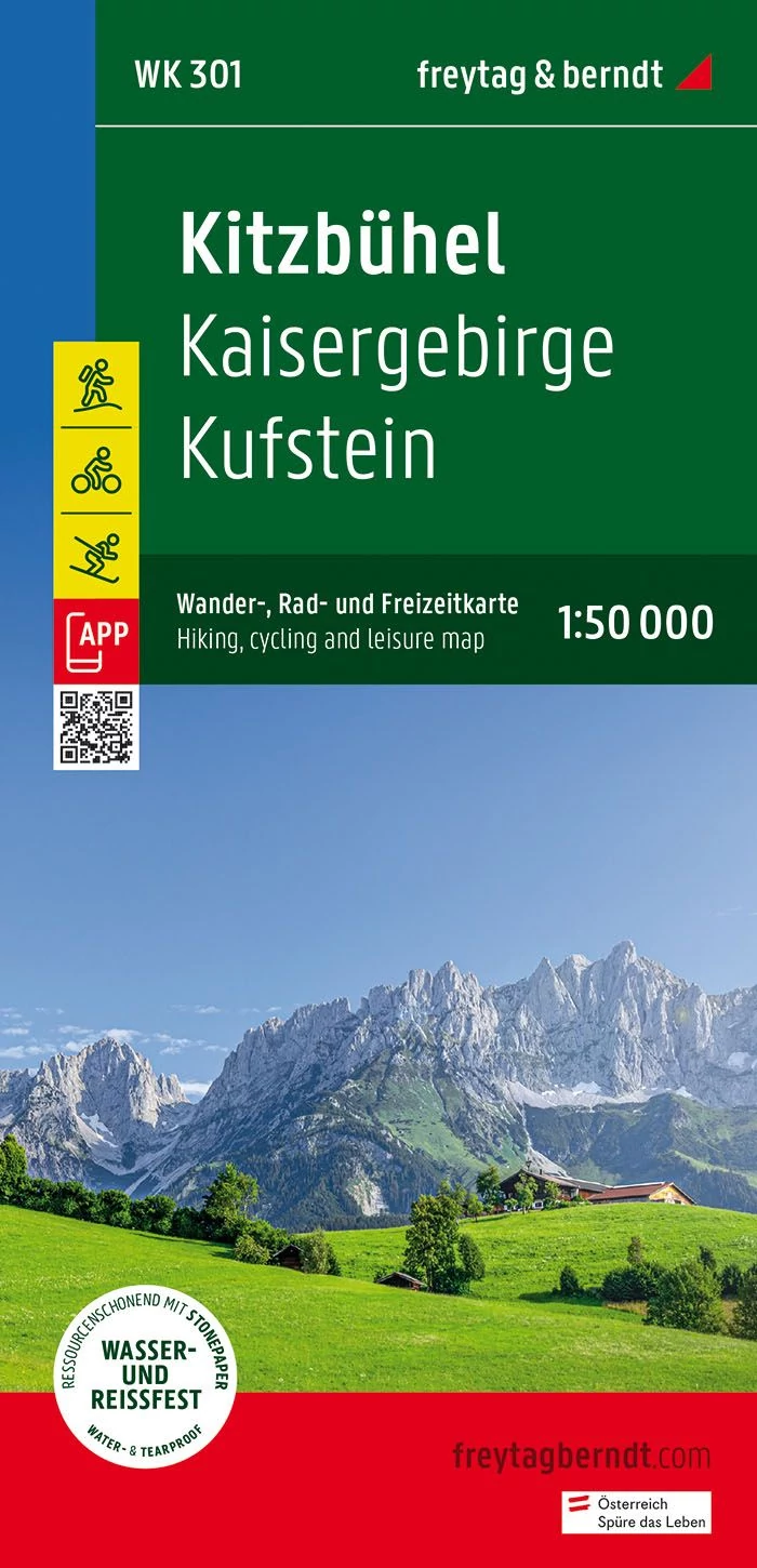 WK301 Kufstein, Kaisergebirge, Kitzbühel harta turistică (Freytag)