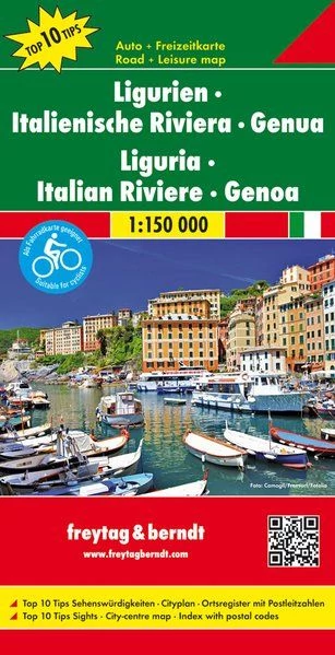 Liguria - Riviera Italiană - Genova harta de agrement și rutiera  (Freytag)