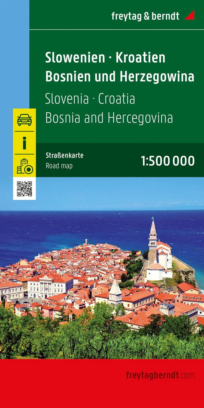Croația / Slovenia / Bosnia harta cu copertă cartonată (Freytag)