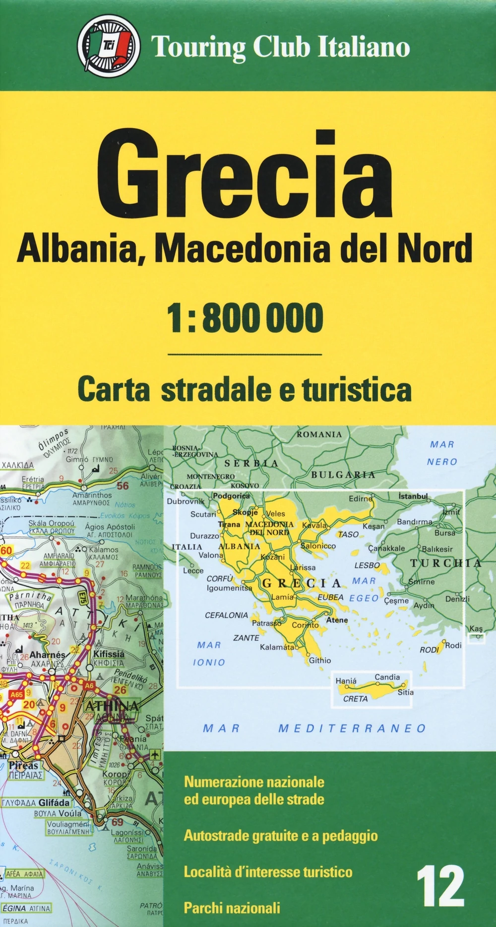 Grecia, Albania, Macedonia harta - TCI