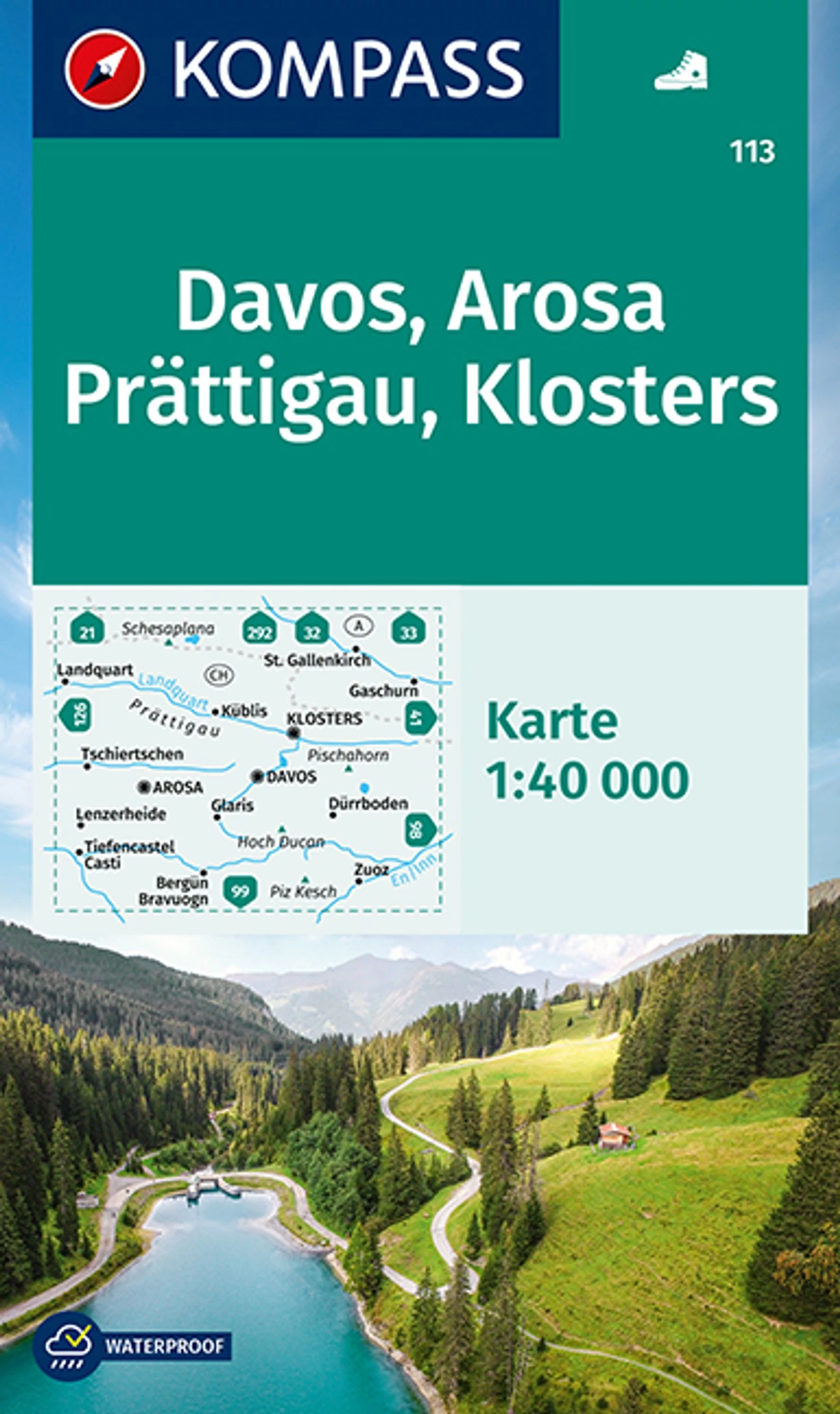 K 113 Davos, Arosa, Prattigau, Klosters harta turistică