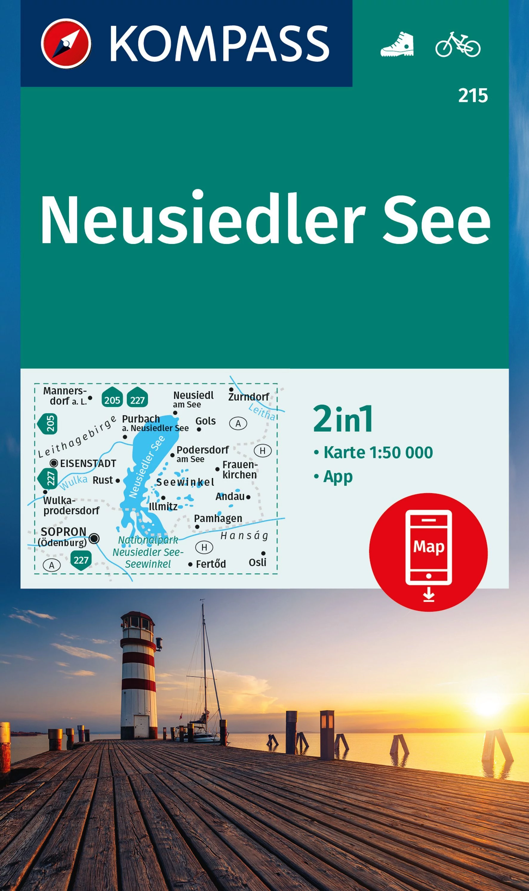 K 215 Lacul Fertő (Neusiedler See) harta turistică